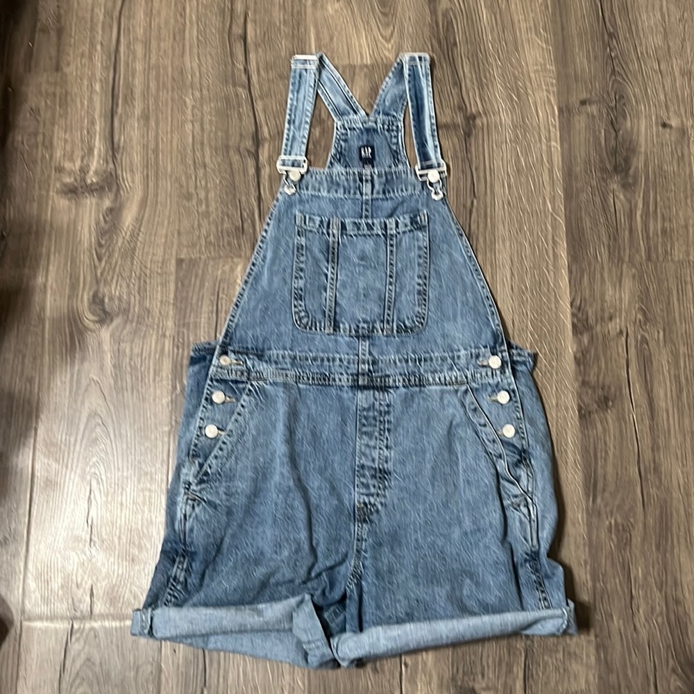Denim short overalls